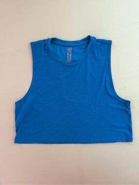 Beyond Yoga Featherweight Crop Top Neon Court Blue  size MEDIUM - Excellent Con